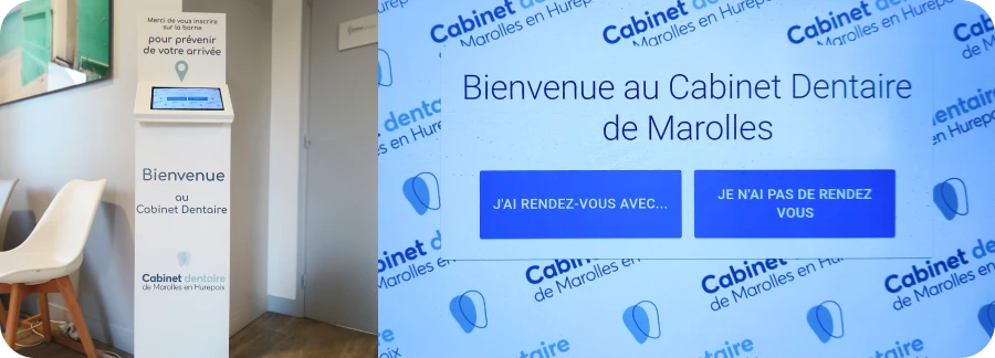 Parcours de prise en charge au cabinet dentaire de Marolles en Hurepoix (91630) : borne d'accueil